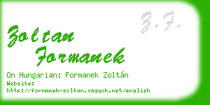 zoltan formanek business card